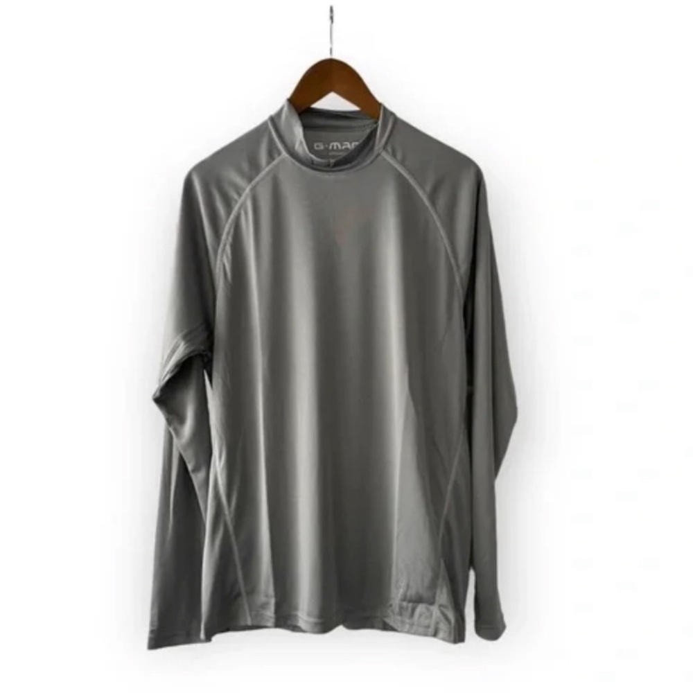 G-MAC Apparel Grey Mock Neck Men’s Long Sleeve